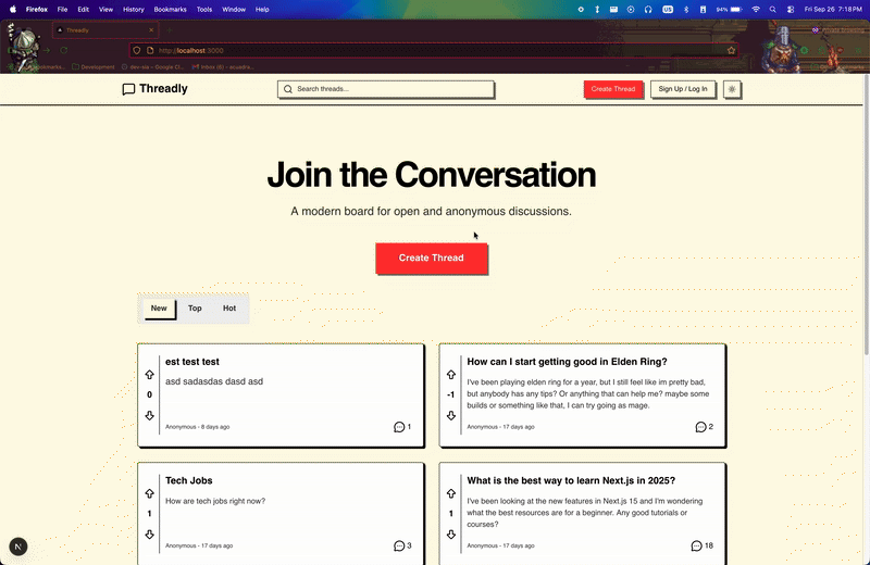 Threadly: A Real-time Social Platform